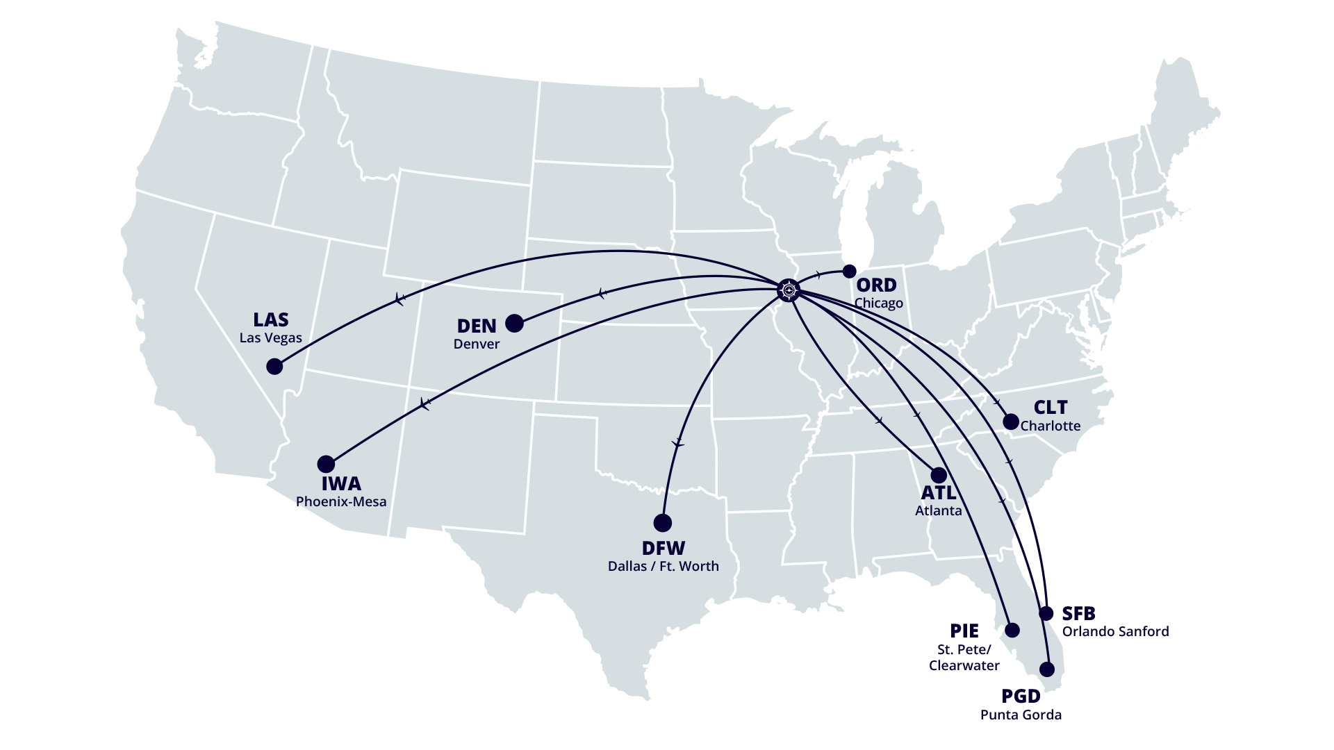 QC Airport Direct Flight map